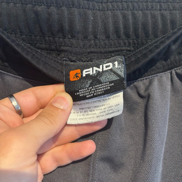 Y2k Vintage AND 1 Button Up Training Sweatpants Gray Black Large - Picture 12 of 15